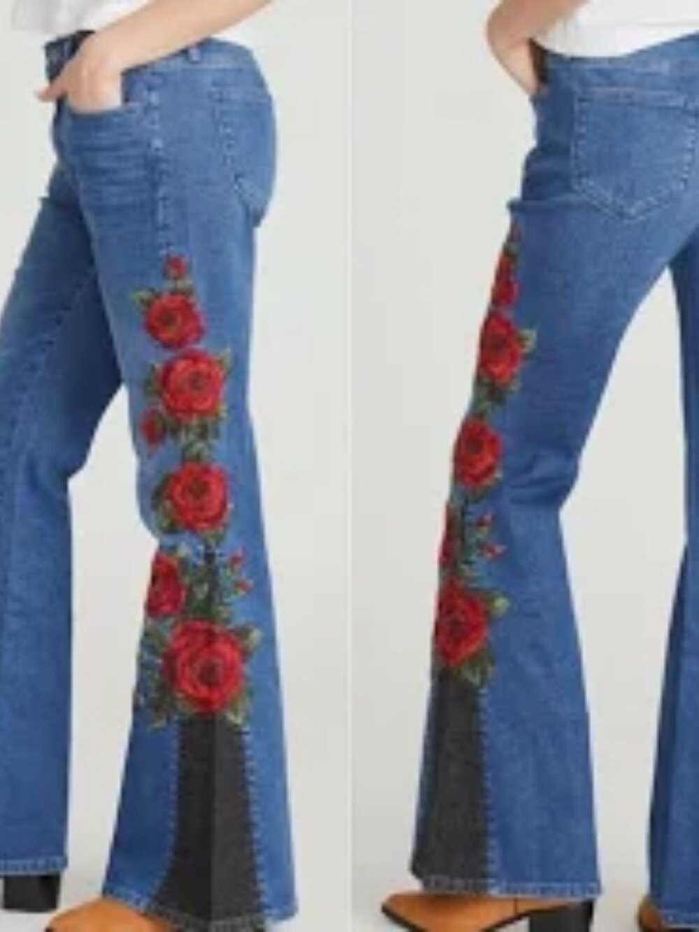 NWT DRIFTWOOD Farrah Midnight Rose Wide Leg Jeans Sz 32